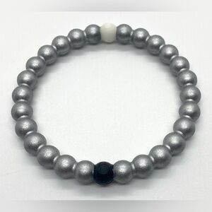 LOKAI Large Metallic Silver Core Bangle Bracelet Gorpcore Boho Coastal Beach